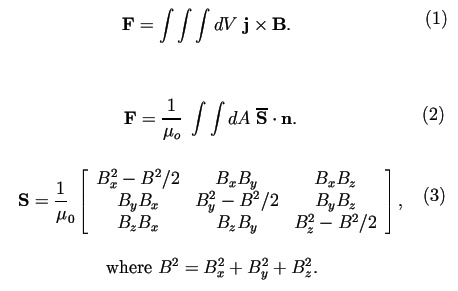 Equations for magnetic force